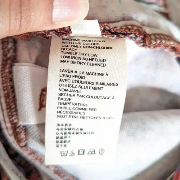 Pilcro & the Letterpress Size 25 High Rise Skinny Pants Floral Corduroy Stretchy - Picture 8 of 13